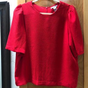H&M Puff-Sleeve Red Top Size 12